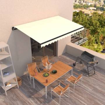 Manual Retractable Awning 400x350 cm Cream - Hipomarket