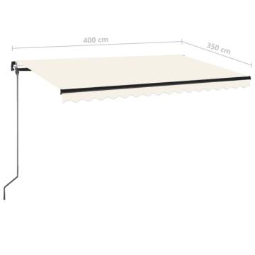 Manual Retractable Awning 400x350 cm Cream - Hipomarket