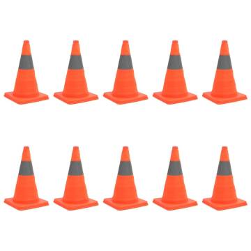 Pop-up Traffic Cones 10 pcs 42 cm - Lightweight & Reflective