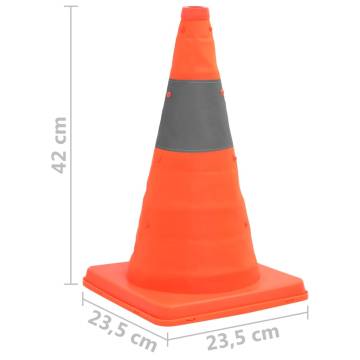 Pop-up Traffic Cones 10 pcs 42 cm - Lightweight & Reflective