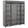 Wardrobe with Compartments and Rods Grey 150x45x176 cm Fabric Colour grey Quantity in Package 1 Amount 