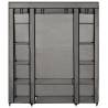 Wardrobe with Compartments & Rods - Grey 150x45x176 cm