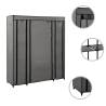 Wardrobe with Compartments & Rods - Grey 150x45x176 cm