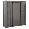 Wardrobe with Compartments & Rods - Grey 150x45x176 cm