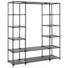 Wardrobe with Compartments & Rods - Grey 150x45x176 cm