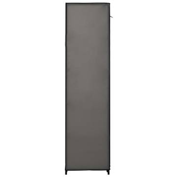 Wardrobe with Compartments & Rods - Grey 150x45x176 cm