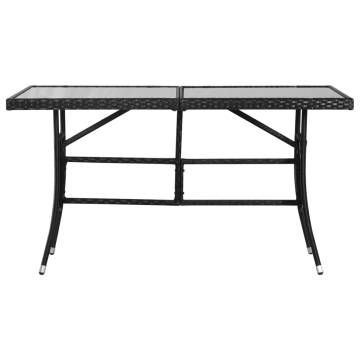 Stylish Black Garden Table 140x80 cm - Durable Poly Rattan