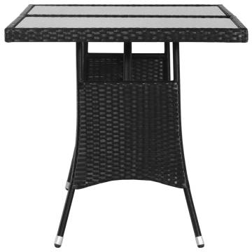 Stylish Black Garden Table 140x80 cm - Durable Poly Rattan