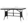 Stylish Black Garden Table 140x80 cm - Durable Poly Rattan