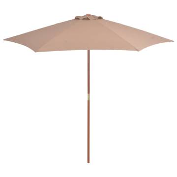 Outdoor Parasol with Wooden Pole 270 cm Taupe - HipoMarket