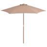 Outdoor Parasol with Wooden Pole 270 cm Taupe Colour taupe Quantity in Package 1 