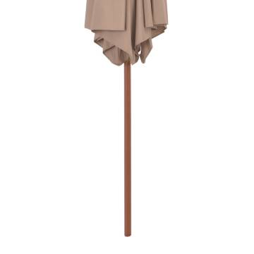 Outdoor Parasol with Wooden Pole 270 cm Taupe - HipoMarket