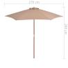 Outdoor Parasol with Wooden Pole 270 cm Taupe - HipoMarket