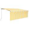 Yellow & White Manual Retractable Awning with LED - 4x3m