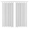 2 pcs White Micro-Satin Curtains with Loops 140 x 175 cm Colour white Size 175 cm Quantity in Package 2 