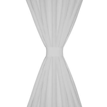 White Micro-Satin Curtains - 2 Pcs, 140 x 175 cm