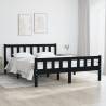 Bed Frame Black Solid Wood 140x190 cm Colour black Size 140 x 190 cm 