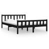 Black Solid Wood Bed Frame 140x190 cm - Hipomarket