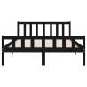 Black Solid Wood Bed Frame 140x190 cm - Hipomarket