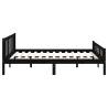 Black Solid Wood Bed Frame 140x190 cm - Hipomarket