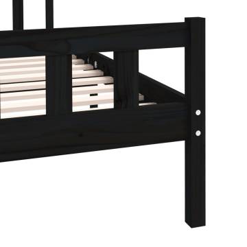 Black Solid Wood Bed Frame 140x190 cm - Hipomarket