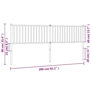 Stylish White Metal Headboard 200 cm for Your Bedroom