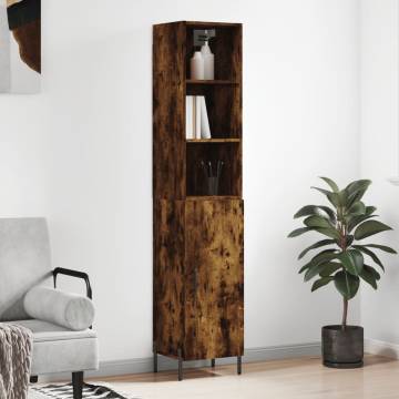 Stylish Highboard in Smoked Oak - 34.5x34x180 cm