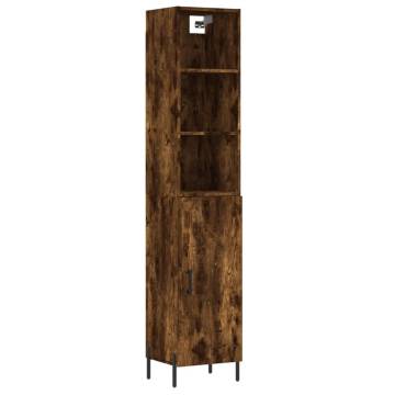 Stylish Highboard in Smoked Oak - 34.5x34x180 cm