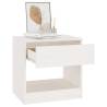 Elegant White Bedside Cabinet - 40x31x40 cm Solid Pinewood