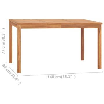 Garden Dining Table 140x80 cm | Solid Teak Wood