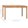 Garden Dining Table 140x80 cm | Solid Teak Wood