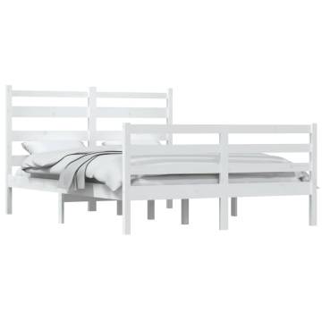 Solid Wood Pine Bed Frame 160x200 cm - White - HipoMarket