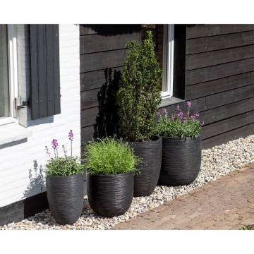 Capi Egg Planter Nature Rib 43x41 cm - Black KBLR933