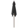 Garden Parasol with Wooden Pole - Black 198x198 cm