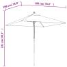 Garden Parasol with Wooden Pole - Black 198x198 cm