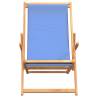 Folding Beach Chair Solid Wood Teak - Blue Comfort