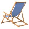 Folding Beach Chair Solid Wood Teak - Blue Comfort