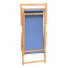 Folding Beach Chair Solid Wood Teak - Blue Comfort