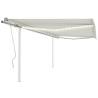 Manual Retractable Awning with LED 4x3 m Cream Colour cream Size 4 x 3 m Quantity in Package 1 