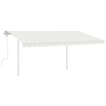 Manual Retractable Awning with LED 4x3 m Cream - Hipomarket