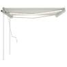 Manual Retractable Awning with LED 4x3 m Cream - Hipomarket