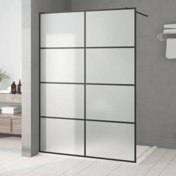 Walk-in Shower Wall Black 140x195 cm - Modern ESG Glass