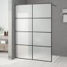 Walk-in Shower Wall Black 140x195 cm Frosted ESG Glass Colour black Size 140 x 195 cm Model frosted 