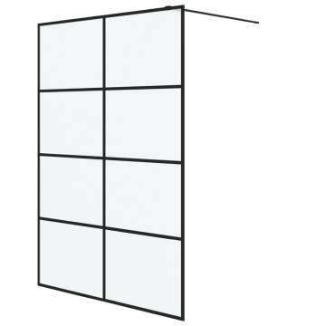 Walk-in Shower Wall Black 140x195 cm - Modern ESG Glass