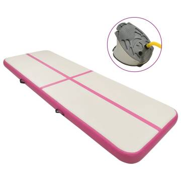 Inflatable Gymnastics Mat 500x100x20 cm - Pink with Pump