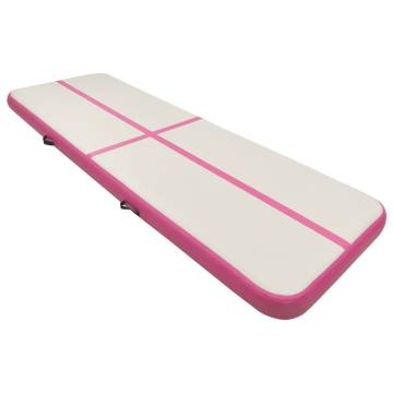 Inflatable Gymnastics Mat 500x100x20 cm - Pink with Pump