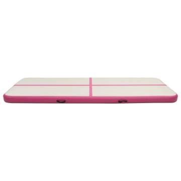 Inflatable Gymnastics Mat 500x100x20 cm - Pink with Pump