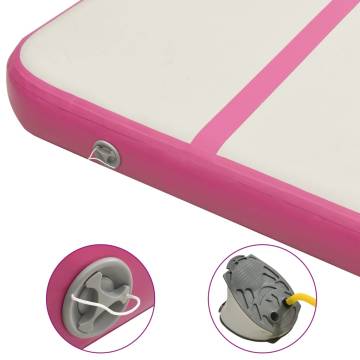 Inflatable Gymnastics Mat 500x100x20 cm - Pink with Pump