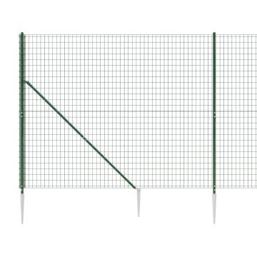 Wire Mesh Fence with Spike Anchors Green 1.8x10m - Safe & Durable