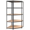 5-Layer Corner Shelf - Anthracite Steel & Engineered Wood